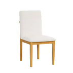 Sedie da pranzo moderne imbottite color crema (set da 2): tessuto in poliestere, telaio in compensato, pulire a chiazze