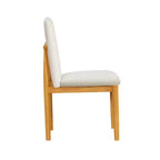 Sedie da pranzo moderne imbottite color crema (set da 2): tessuto in poliestere, telaio in compensato, pulire a chiazze