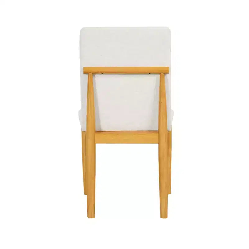 Sedie da pranzo moderne imbottite color crema (set da 2): tessuto in poliestere, telaio in compensato, pulire a chiazze