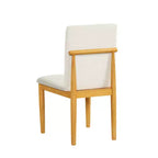 Sedie da pranzo moderne imbottite color crema (set da 2): tessuto in poliestere, telaio in compensato, pulire a chiazze