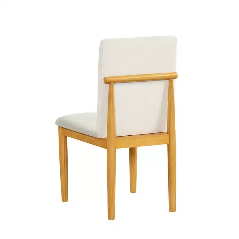 Sedie da pranzo moderne imbottite color crema (set da 2): tessuto in poliestere, telaio in compensato, pulire a chiazze