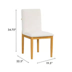 Sedie da pranzo moderne imbottite color crema (set da 2): tessuto in poliestere, telaio in compensato, pulire a chiazze