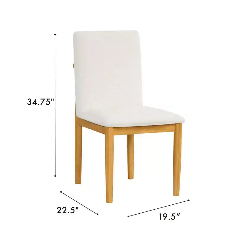 Sedie da pranzo moderne imbottite color crema (set da 2): tessuto in poliestere, telaio in compensato, pulire a chiazze