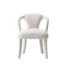 Sedia da pranzo imbottita con braccioli Palmer Modern Tweed, avorio