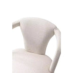 Sedia da pranzo imbottita con braccioli Palmer Modern Tweed, avorio