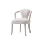 Sedia da pranzo imbottita con braccioli Palmer Modern Tweed, avorio