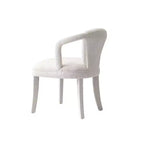 Sedia da pranzo imbottita con braccioli Palmer Modern Tweed, avorio