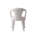 Sedia da pranzo imbottita con braccioli Palmer Modern Tweed, avorio