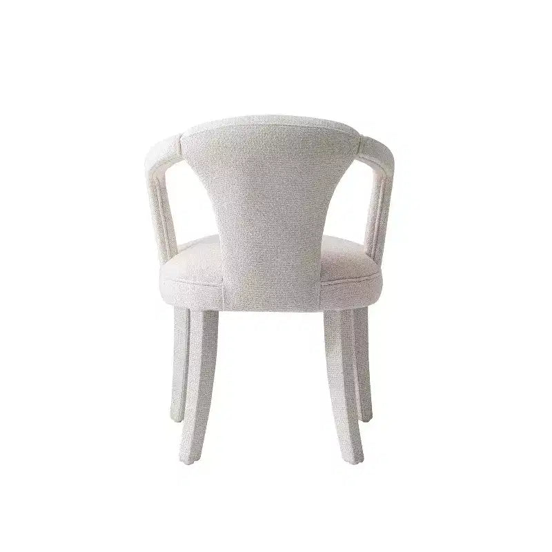 Sedia da pranzo imbottita con braccioli Palmer Modern Tweed, avorio