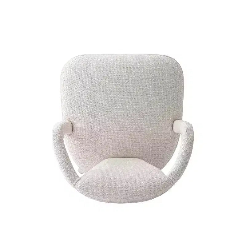 Sedia da pranzo imbottita con braccioli Palmer Modern Tweed, avorio