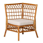 Set Adalina Rattan Angolare da Pranzo (4 Pezzi): Cuscini Morbidi, Tavolo Rotondo, Nessun Montaggio Richiesto