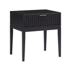 Nathan James Jasper Wood Fluted Nightstand Black
