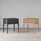 Comodino scanalato Jasper Wood nero