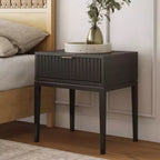 Comodino scanalato Jasper Wood nero