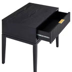 Comodino scanalato Jasper Wood nero