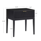 Comodino scanalato Jasper Wood nero