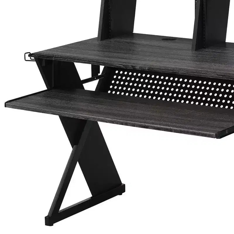 Humanity 47" Libreria Decorativa Nera - Acme Furniture: Struttura in Metallo, Superficie in Composito di Legno, Ripiano Aperto