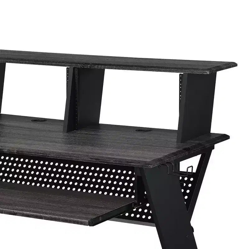 Humanity 47" Libreria Decorativa Nera - Acme Furniture: Struttura in Metallo, Superficie in Composito di Legno, Ripiano Aperto