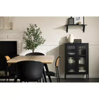 Armadietto contenitore decorativo largo 21,5" nero: struttura in metallo, 3 ripiani, richiede montaggio da adulto