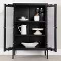 Armadietto contenitore decorativo largo 21,5" nero: struttura in metallo, 3 ripiani, richiede montaggio da adulto