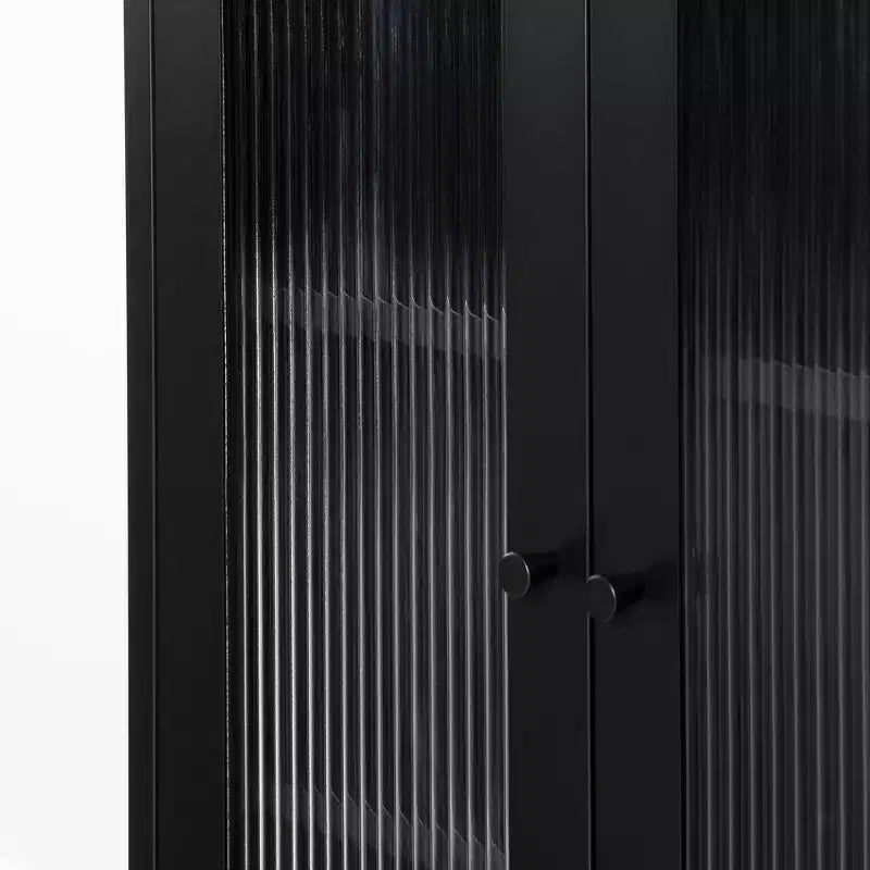 Armadietto contenitore decorativo largo 21,5" nero: struttura in metallo, 3 ripiani, richiede montaggio da adulto