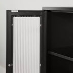 Armadietto contenitore decorativo largo 21,5" nero: struttura in metallo, 3 ripiani, richiede montaggio da adulto