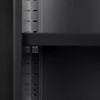 Armadietto contenitore decorativo largo 21,5" nero: struttura in metallo, 3 ripiani, richiede montaggio da adulto