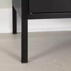 Armadietto contenitore decorativo largo 21,5" nero: struttura in metallo, 3 ripiani, richiede montaggio da adulto