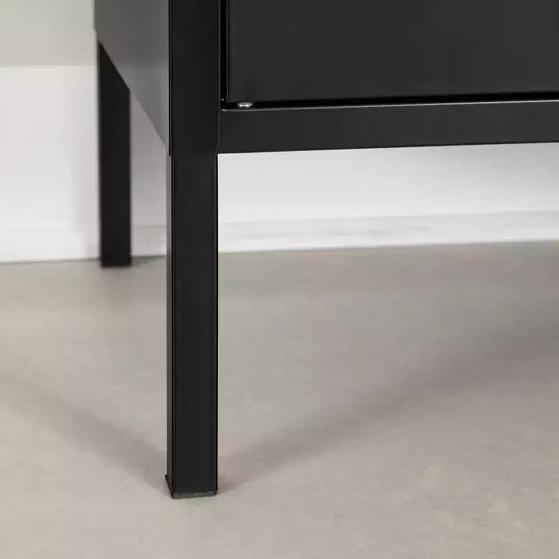 Armadietto contenitore decorativo largo 21,5" nero: struttura in metallo, 3 ripiani, richiede montaggio da adulto