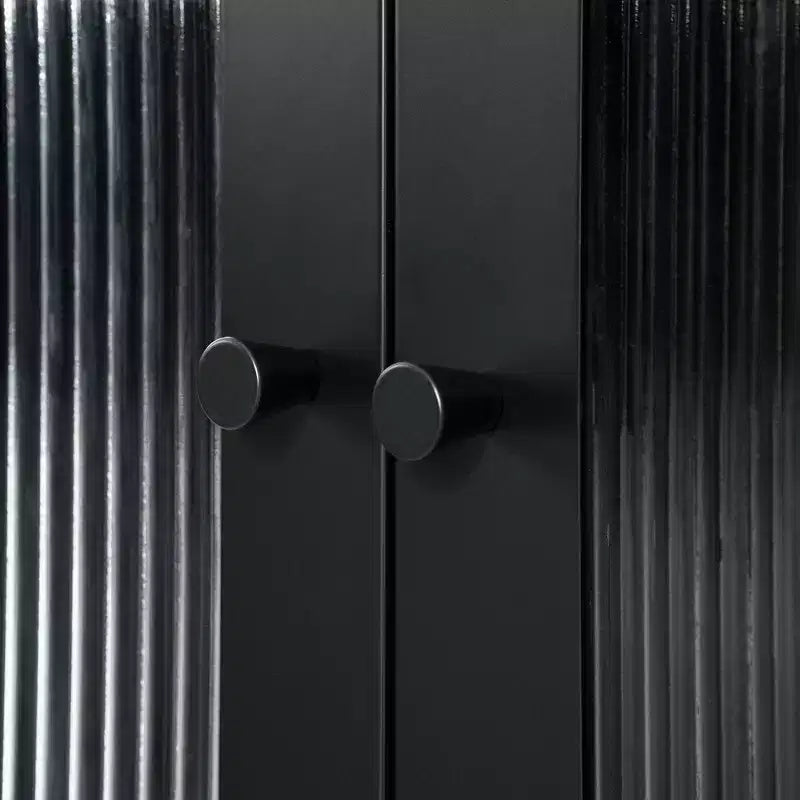 Armadietto contenitore decorativo largo 21,5" nero: struttura in metallo, 3 ripiani, richiede montaggio da adulto