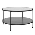 RealRooms Vance Round Coffee Table, Black Oak