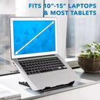 Supporto per laptop da scrivania Mount-It! Regolabile in altezza | Supporto rialzato per laptop in acciaio massiccio | 5 altezze regolabili | Posiziona correttamente testa, collo, schiena e polsi