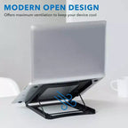 Supporto per laptop da scrivania Mount-It! Regolabile in altezza | Supporto rialzato per laptop in acciaio massiccio | 5 altezze regolabili | Posiziona correttamente testa, collo, schiena e polsi
