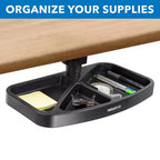 Mount-It! Vassoio portaoggetti girevole sotto la scrivania | Organizer ergonomico sottopensile per forniture da ufficio | Si monta su scrivanie, tavoli e banchi da lavoro