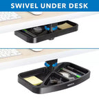 Mount-It! Vassoio portaoggetti girevole sotto la scrivania | Organizer ergonomico sottopensile per forniture da ufficio | Si monta su scrivanie, tavoli e banchi da lavoro