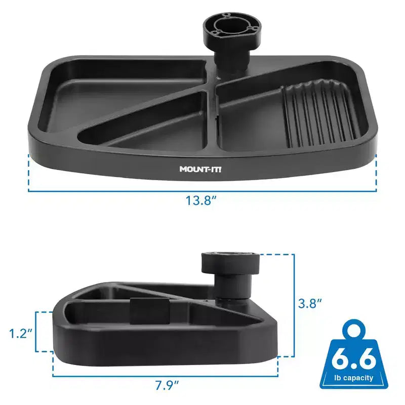 Mount-It! Vassoio portaoggetti girevole sotto la scrivania | Organizer ergonomico sottopensile per forniture da ufficio | Si monta su scrivanie, tavoli e banchi da lavoro