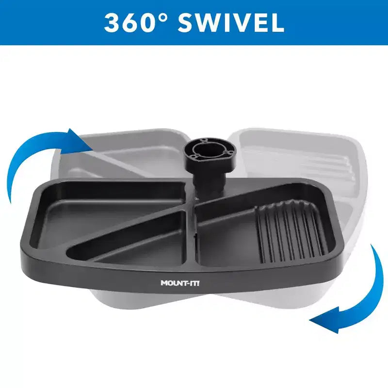 Mount-It! Vassoio portaoggetti girevole sotto la scrivania | Organizer ergonomico sottopensile per forniture da ufficio | Si monta su scrivanie, tavoli e banchi da lavoro