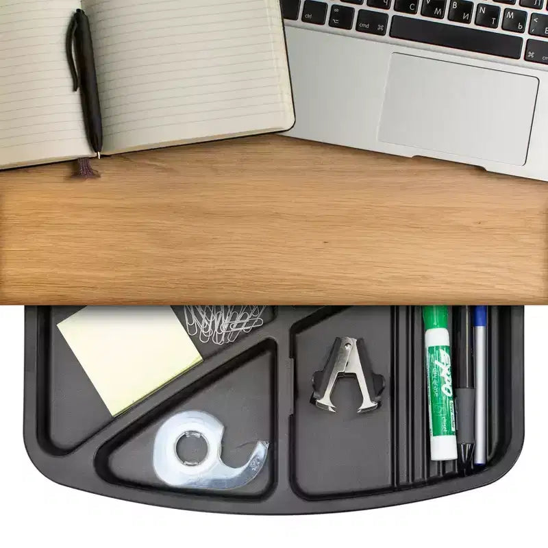 Mount-It! Vassoio portaoggetti girevole sotto la scrivania | Organizer ergonomico sottopensile per forniture da ufficio | Si monta su scrivanie, tavoli e banchi da lavoro