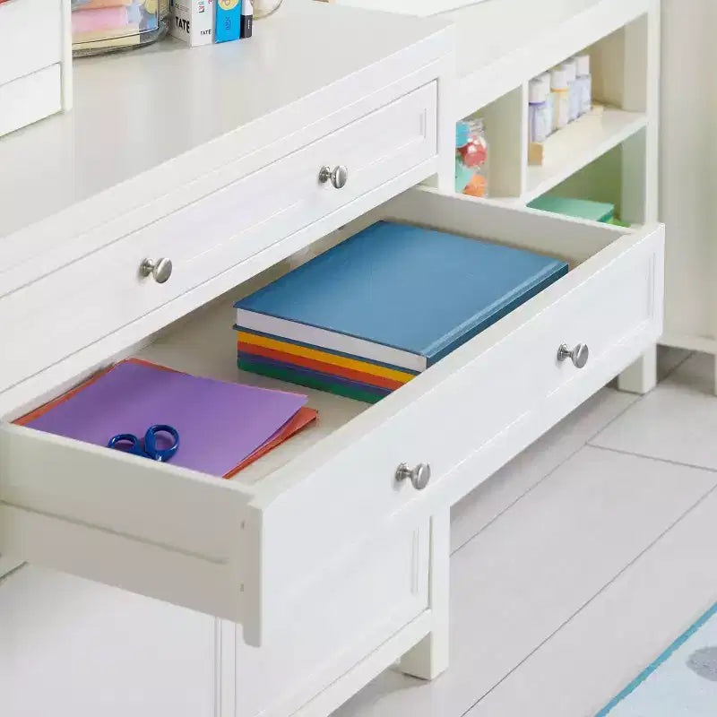 Mobiletto portadisegni per bambini di Martha Stewart: organizzatore in legno per articoli da arti e mestieri per bambini con cassetti per riporre la carta