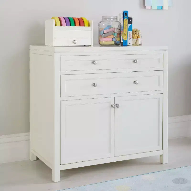 Mobiletto portadisegni per bambini di Martha Stewart: organizzatore in legno per articoli da arti e mestieri per bambini con cassetti per riporre la carta