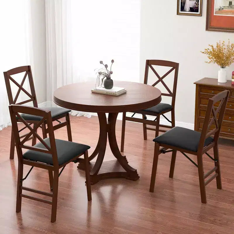 Costway Set di 2 Sedie da Pranzo Pieghevoli con Seduta Imbottita in PVC e Schienale Alto