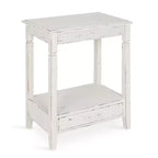 Kate and Laurel Idabelle Rectangle Wood Side Table, 13.5x22x27.75, White