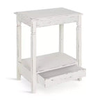 Tavolino laterale rettangolare in legno Kate and Laurel Idabelle, 13,5x22x27,75, Bianco