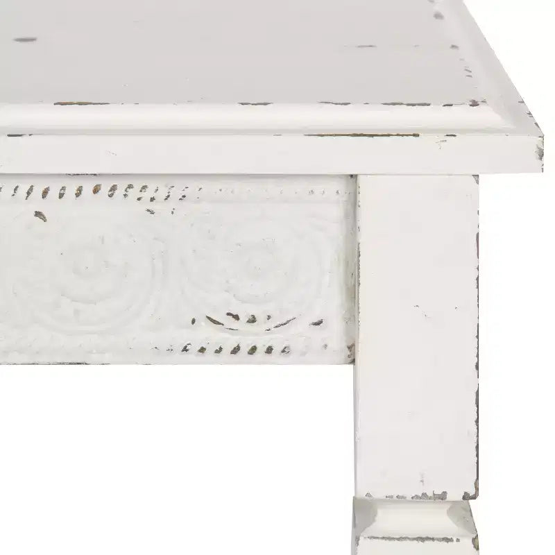 Tavolino laterale rettangolare in legno Kate and Laurel Idabelle, 13,5x22x27,75, Bianco