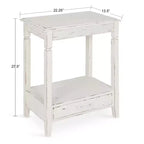 Tavolino laterale rettangolare in legno Kate and Laurel Idabelle, 13,5x22x27,75, Bianco