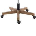 Poltrona operativa Danilo Swivel con braccioli in rattan e cuscino in misto lino naturale e schiuma | ARTFUL LIVING DESIGN