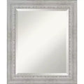 Amanti Art Rustic White Wash Beveled Wood Bathroom Wall Mirror