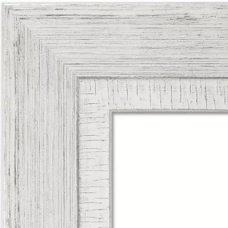 Specchio da parete per bagno Amanti Art Rustico bianco anticato in legno bisellato