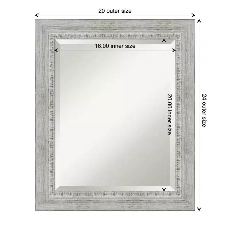 Specchio da parete per bagno Amanti Art Rustico bianco anticato in legno bisellato