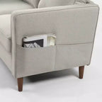 Divano/Sofà Hana moderno in tessuto di lino con tasche sui braccioli - Mellow